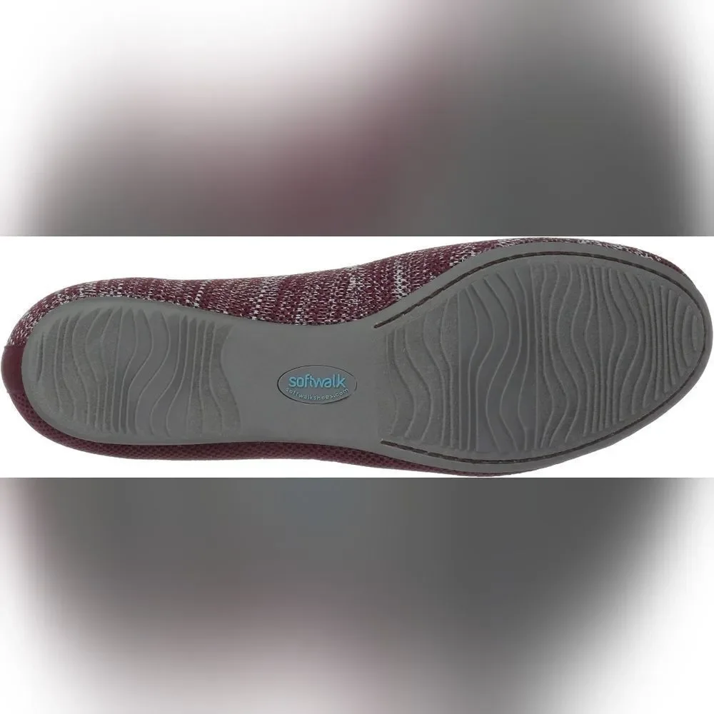 SoftWalk Women's Sicily Loafer Flat ballet shoe in burgundy size 7